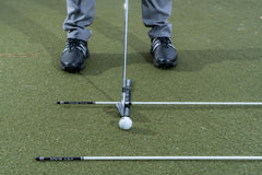 Tour Aim detailed 90-degree face edge helping square clubface alignment