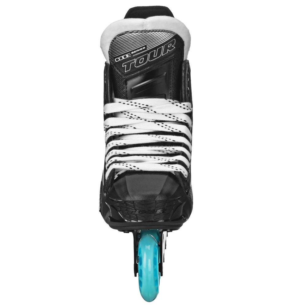 TOUR Code DK9 in use on a roller hockey rink demonstrating agility and responsive feel