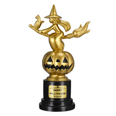Toyvian front view of witch pumpkin trophy showing festive design and instant appeal