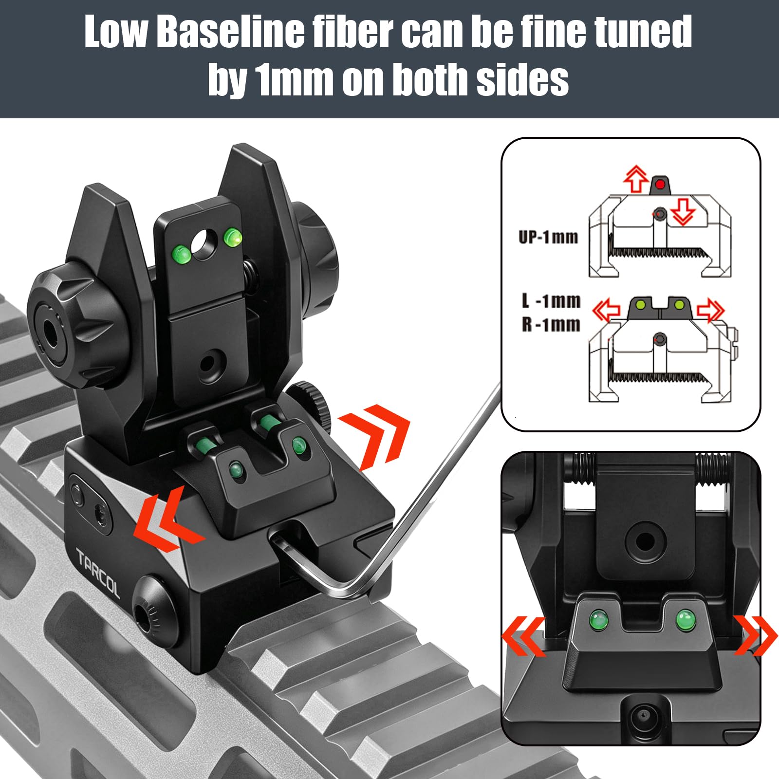 TPRCOL folded low-profile view showing compact stowed position to reduce snags