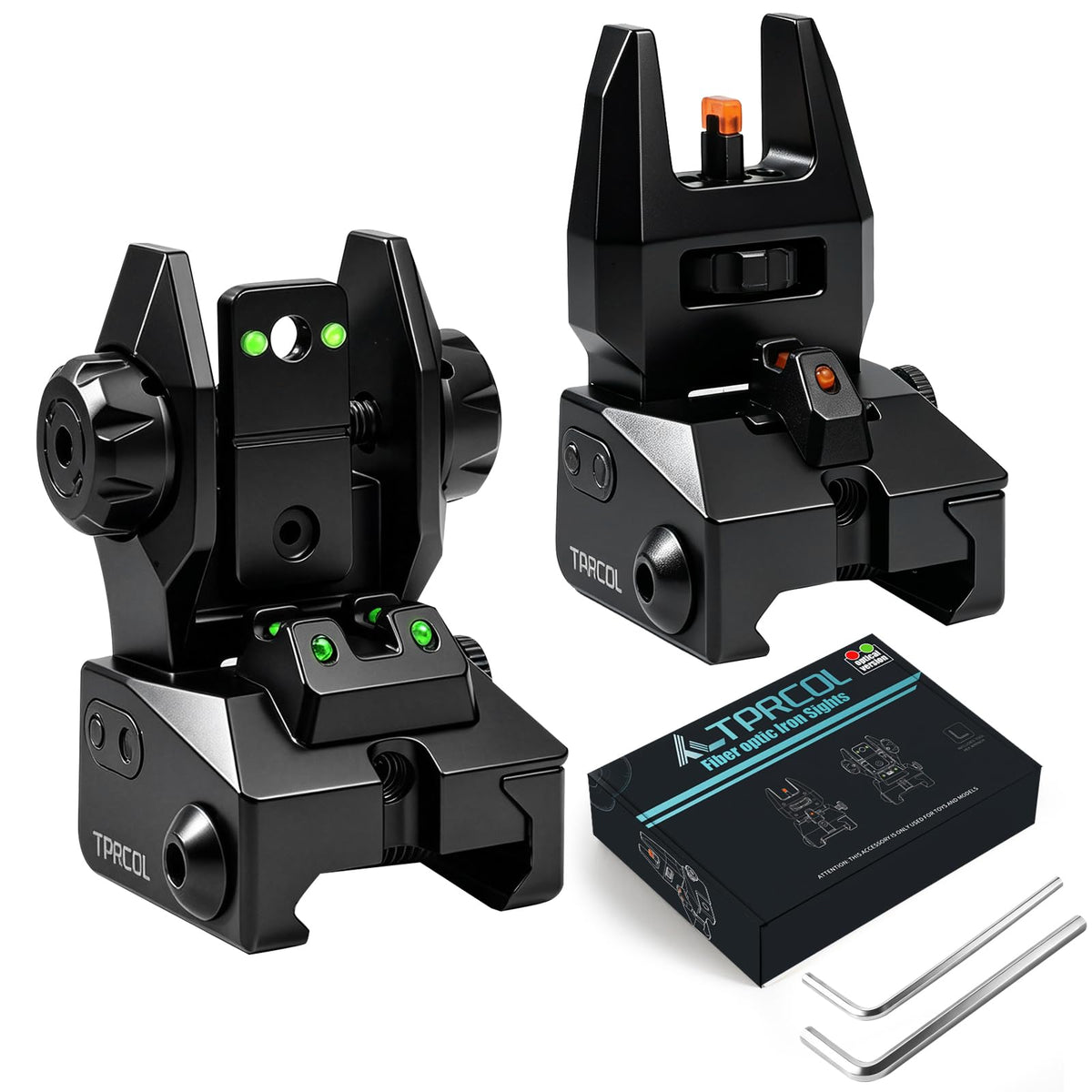 TPRCOL front sight assembled showing bright red fiber optic dot for faster aiming