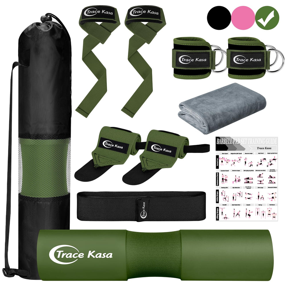 TRACE KASA barbell pad front view showing ergonomic cushioning for comfort