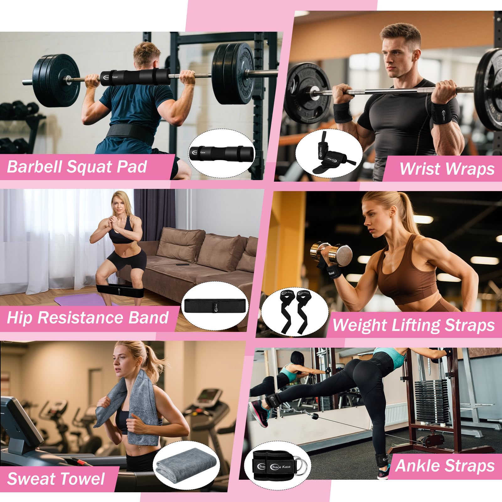 TRACE KASA fabric resistance band laid flat for durable, non-roll resistance