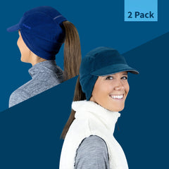 TrailHeads rear ponytail hole detail enabling comfortable high ponytails while active