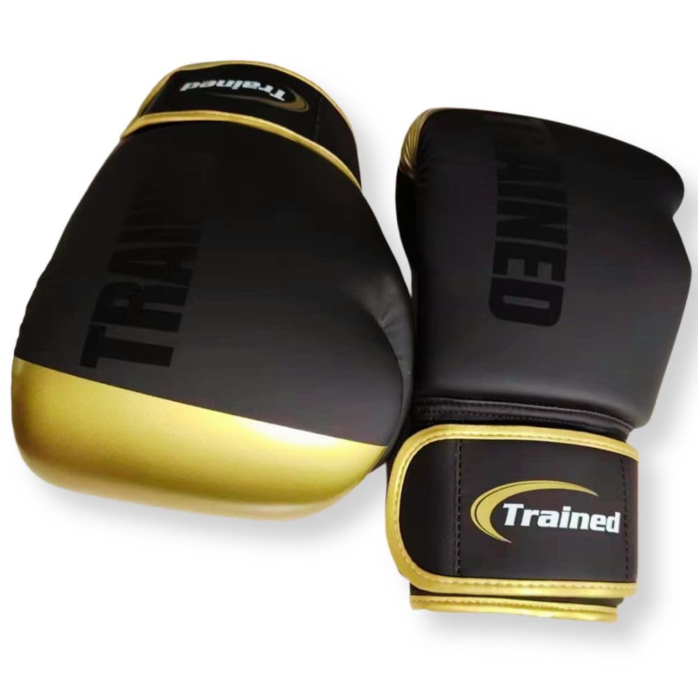 Trained gloves striking a heavy bag demonstrating durability and intense workout benefit