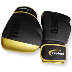 Trained gloves striking a heavy bag demonstrating durability and intense workout benefit