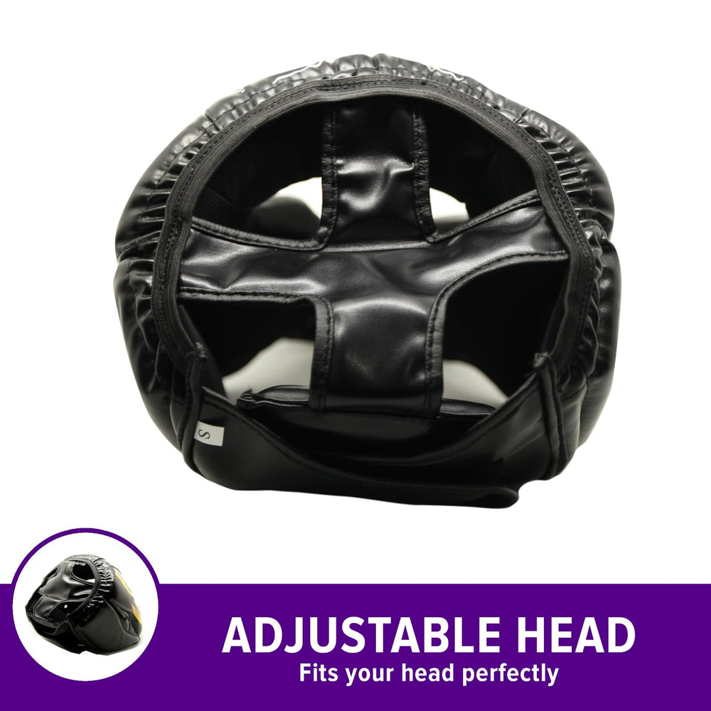 Trained headgear in use sparring showing protection and mobility benefit