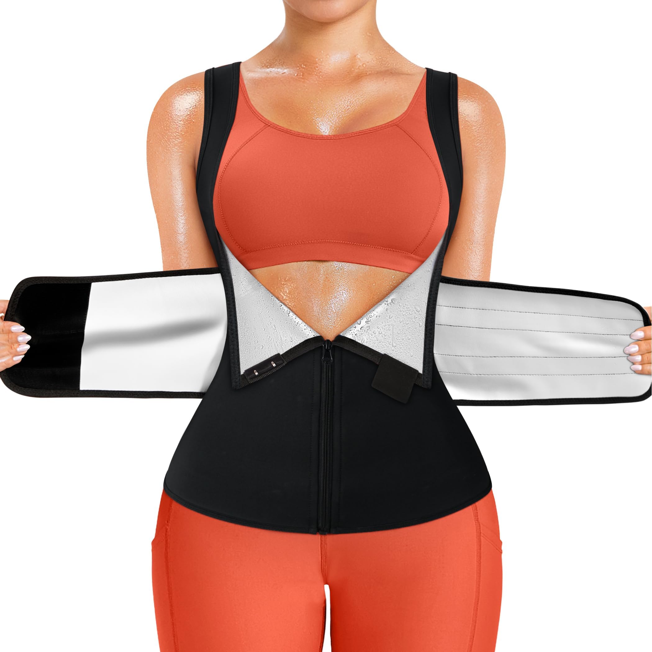 TrainingGirl front-zip vest showing secure fit and fastenings for confident workouts
