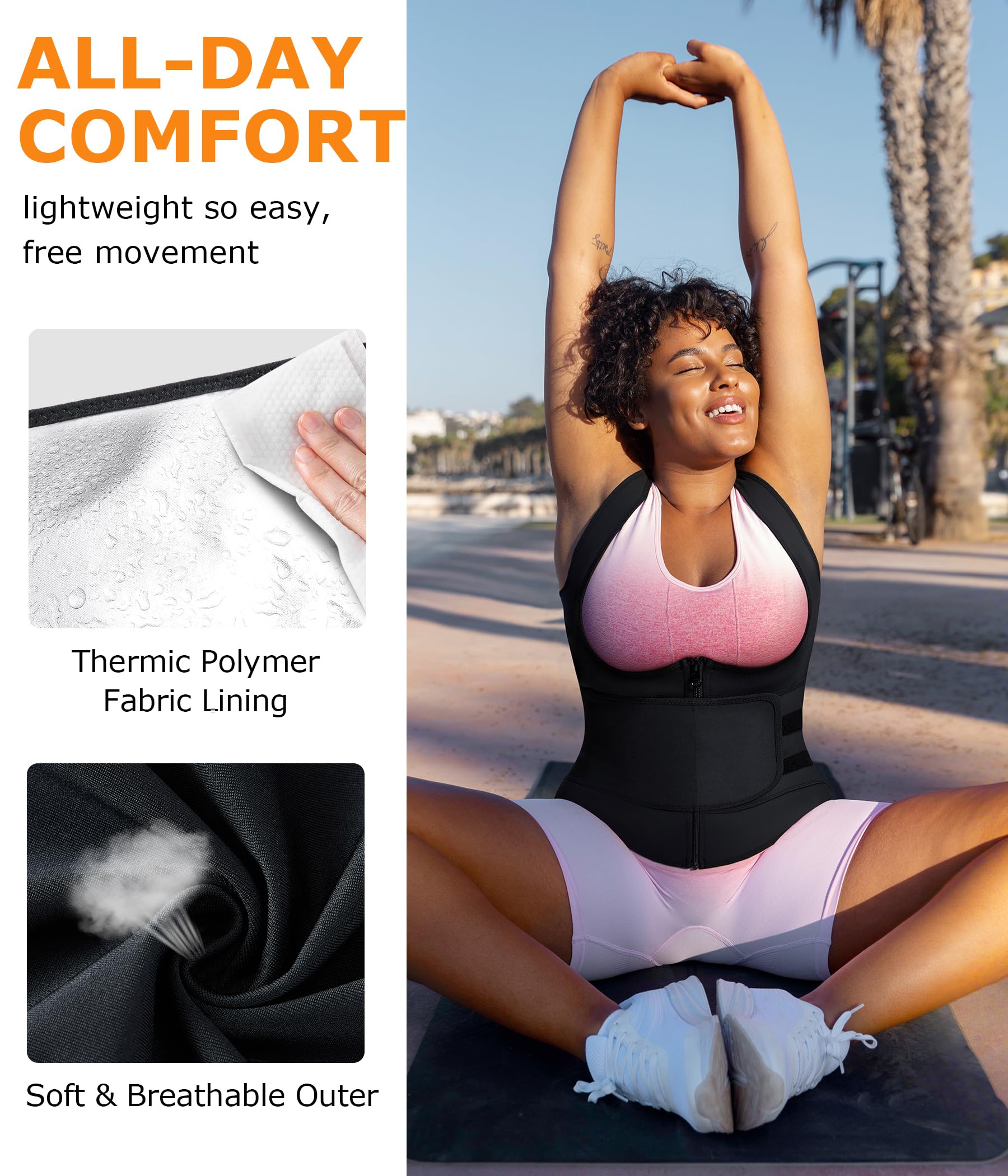TrainingGirl vest worn during run illustrating increased thermal activation and movement