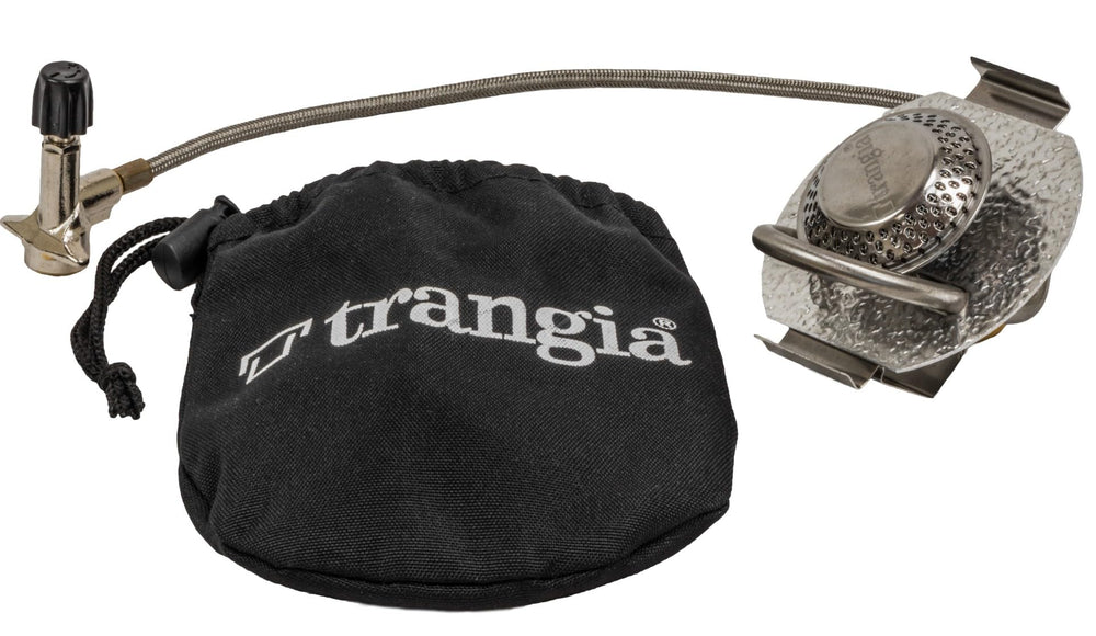 Trangia GB74 closeup flame demonstrating stable intense heat for fast boils