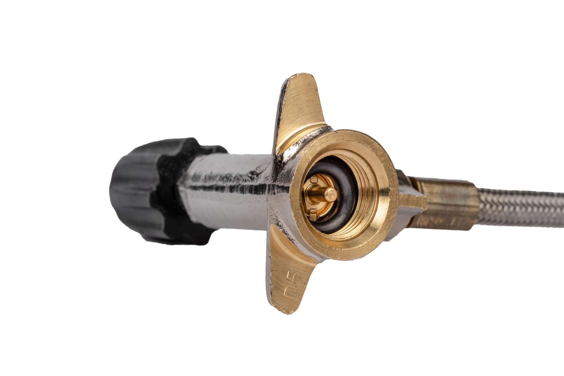 Trangia GB74 next to butane cartridge showing size and lightweight travel advantage