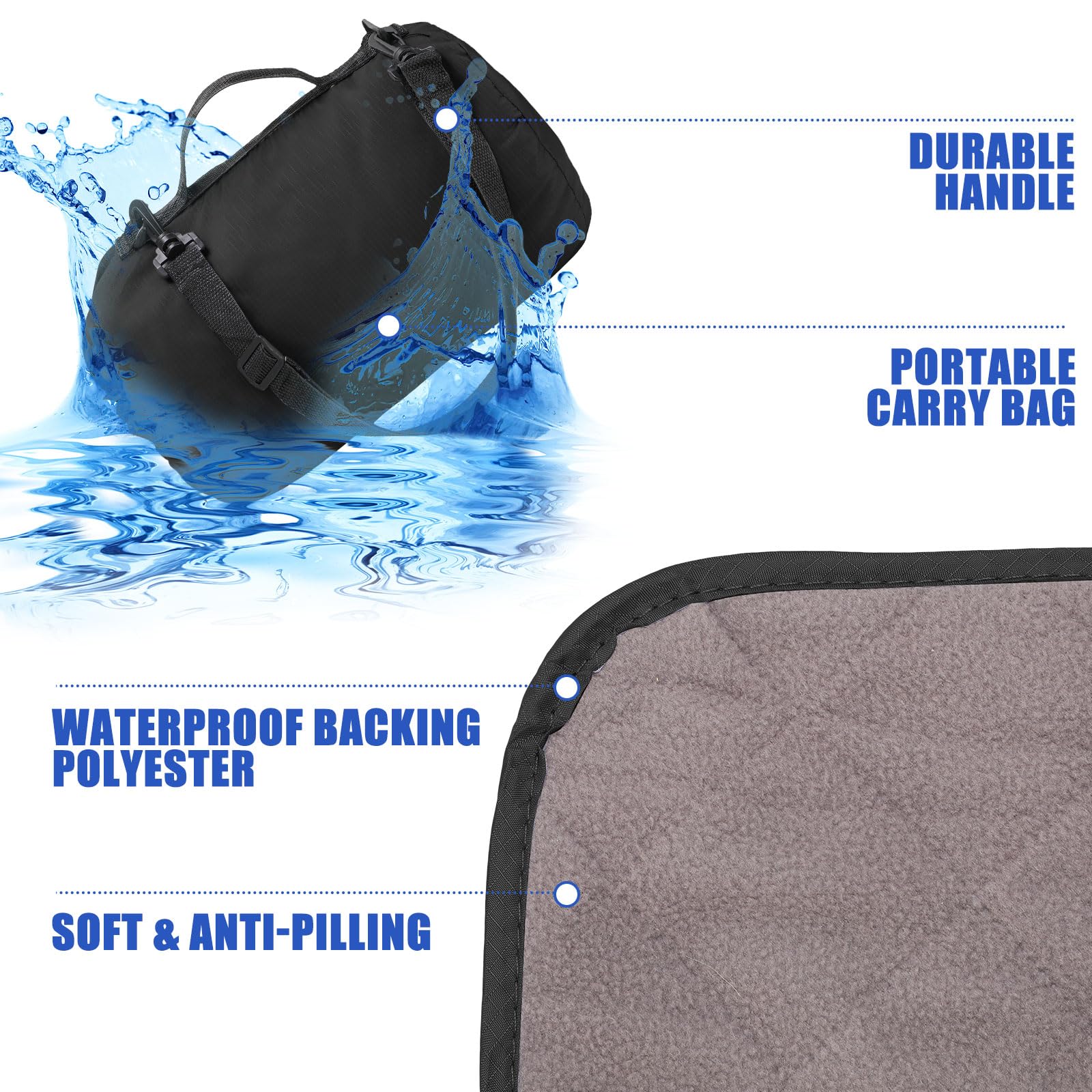 Tranqun folded blanket inside carry bag, portability for travel and storage