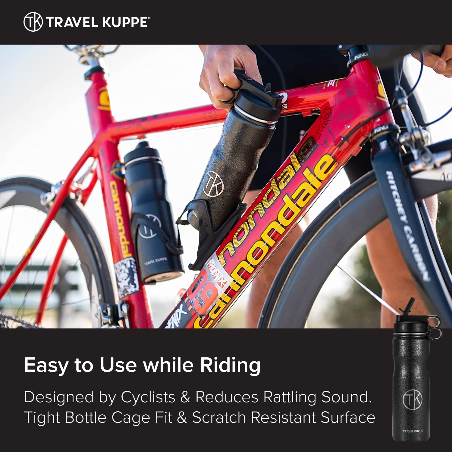 Travel Kuppe with silicone sleeve showing extra protection and no rattle