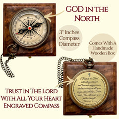 Treasure Lords close-up of brass engraving highlighting Proverbs scripture and durable finish