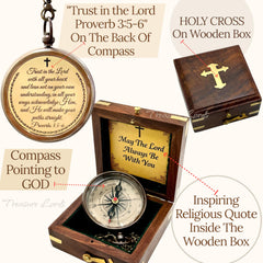 Treasure Lords open compass top view displaying working needle and clear directional markings