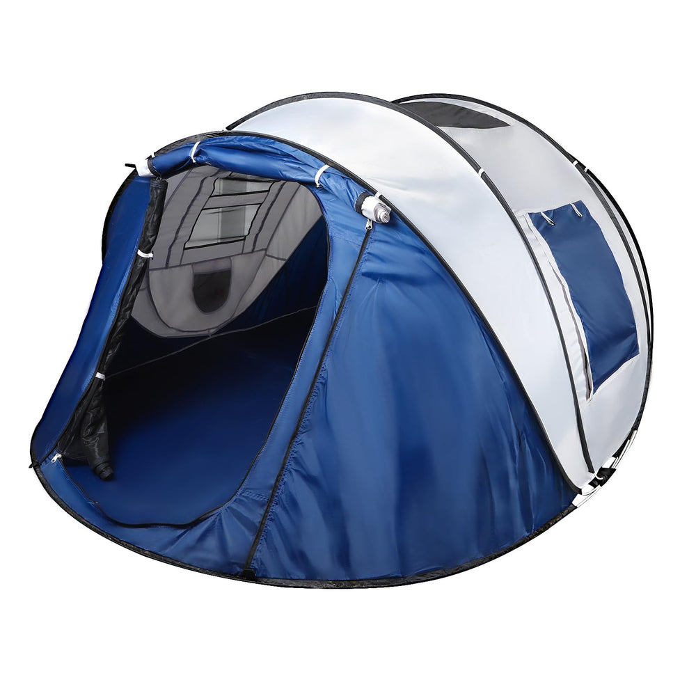 treefox front view tent showing quick pop-up and sheltered entrance benefit