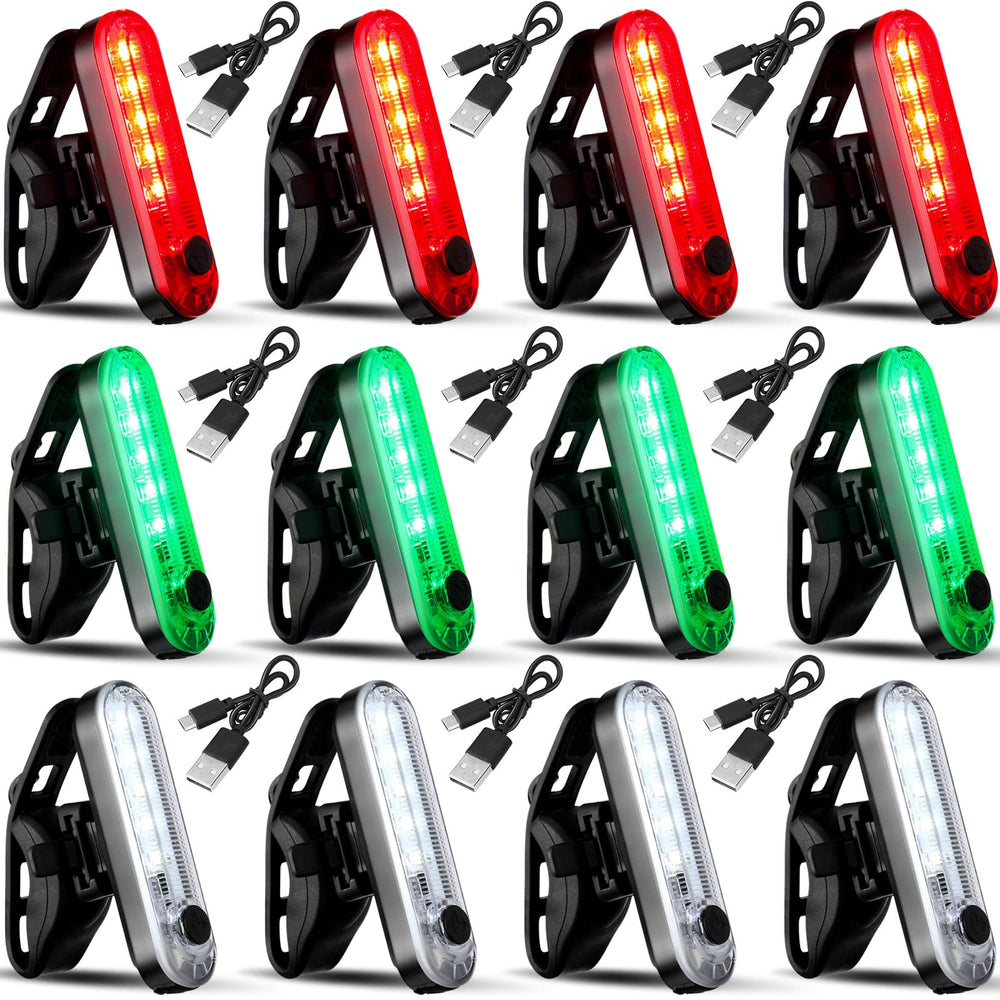Treela front-view of full 12-piece kayak light kit showing colors and compact design for easy visibility