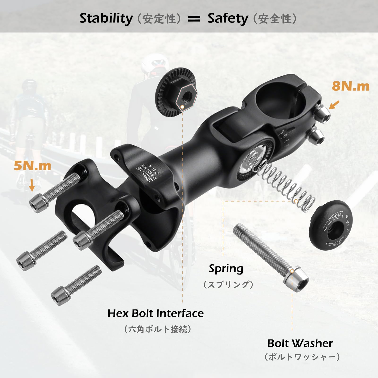 TRIWONDER length comparison of 90, 110, 130mm center-to-center reach options