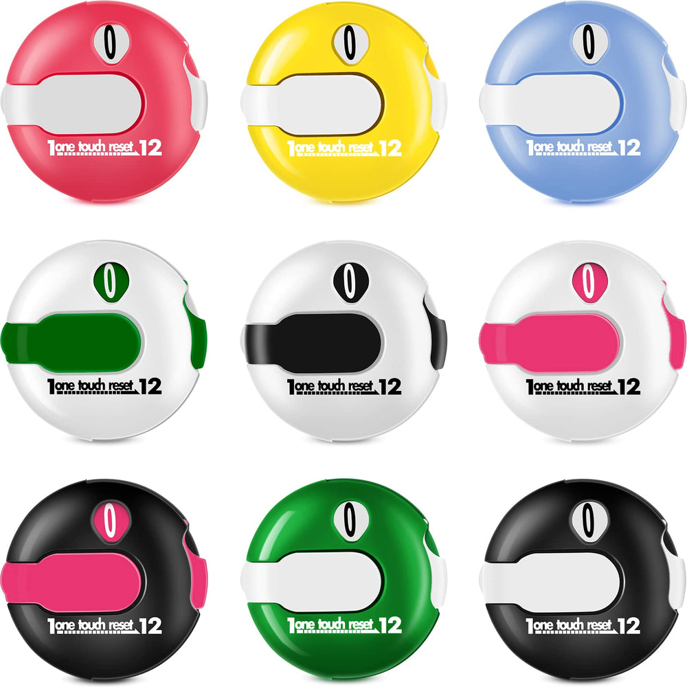 Trnayi front view pack showing colorful clip-on golf score counters for easy tracking