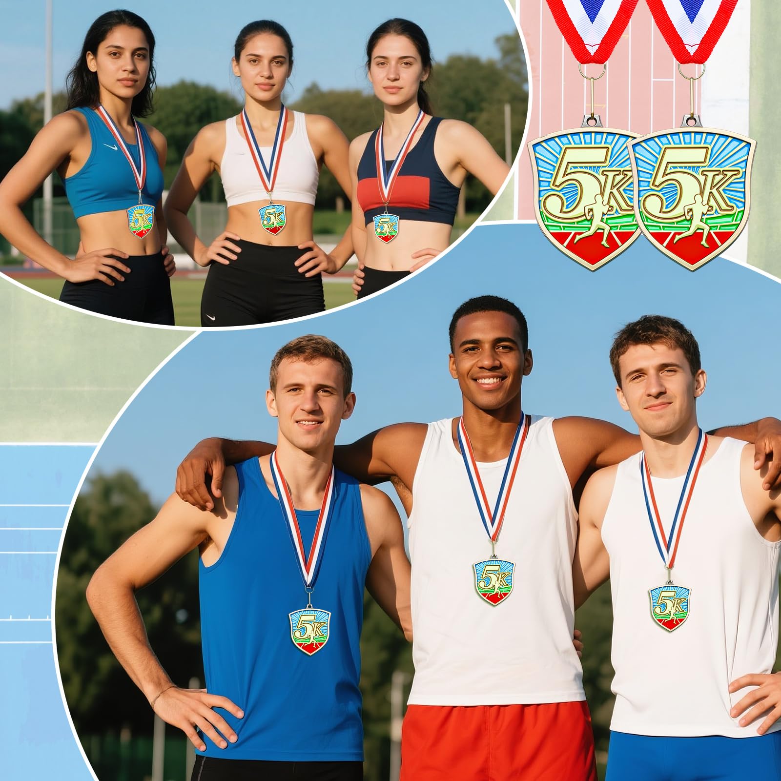 Trnayi medal worn by runner celebrating finish line achievement