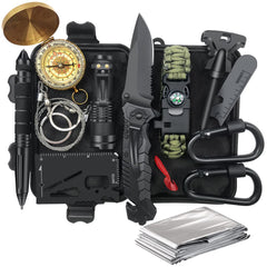 TRSCIND front packaging showing compact survival kit and durable case for gifting