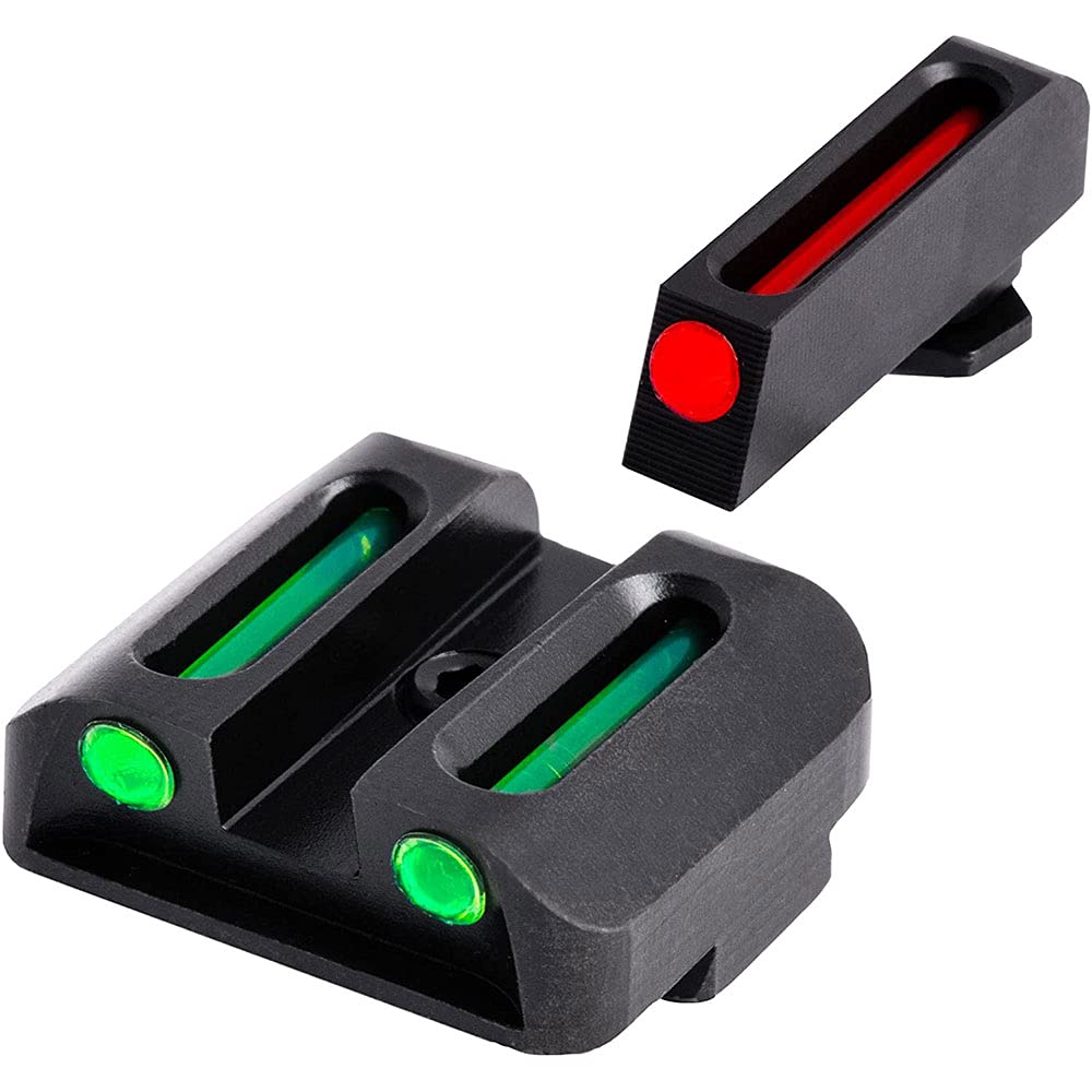 TRUGLO red front sight close-up showing bright aiming point benefit