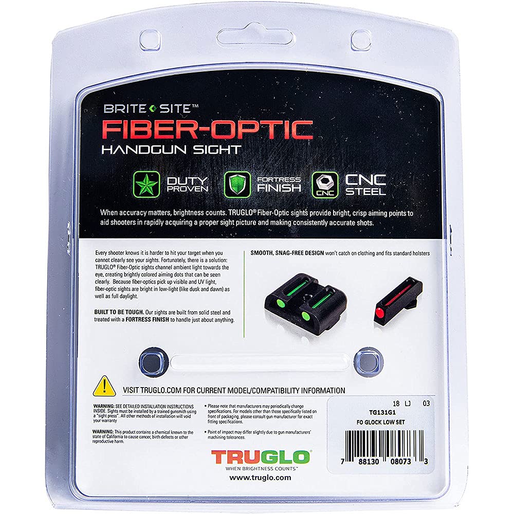 TRUGLO sight mounted on Glock slide showing compatibility benefit