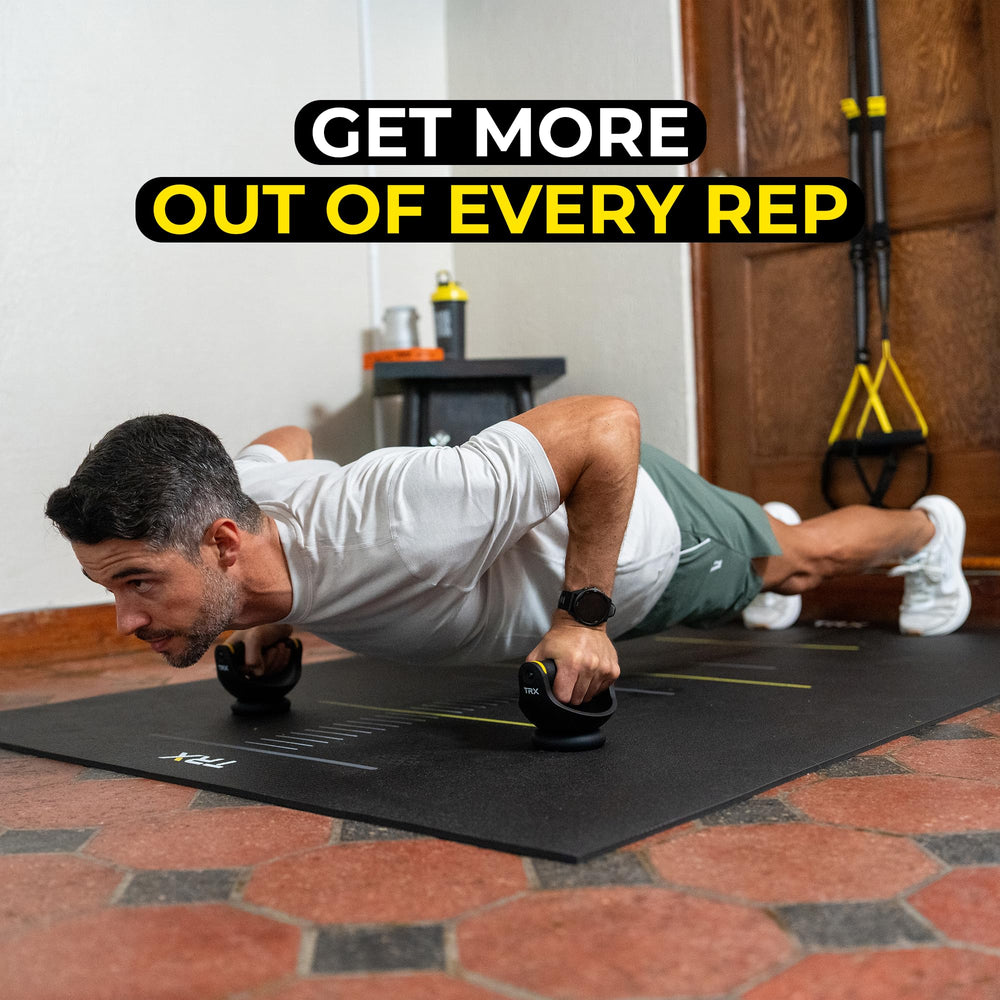 TRX Push-It close-up of nonslip rubber grip reducing wrist pain benefit