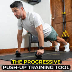 TRX Push-It side angle illustrating handle rotation for natural arm movement benefit