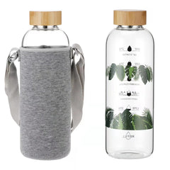Ttifangix front view of 64 oz glass bottle showing clear body and design benefit