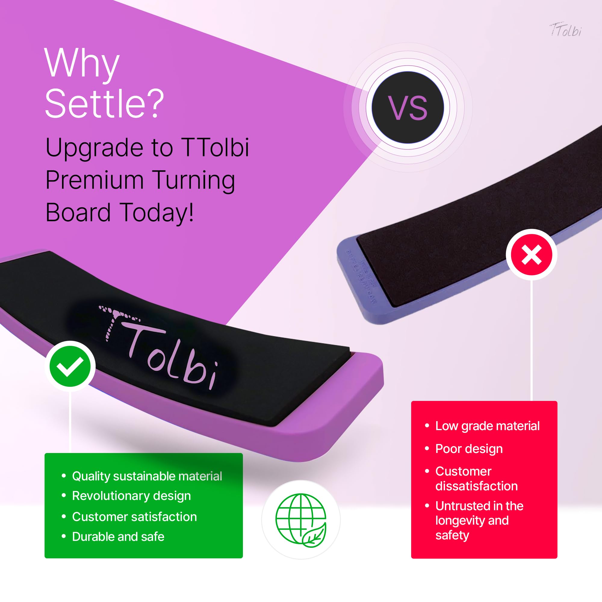 TTolbi turn board size comparison showing portability and easy storage