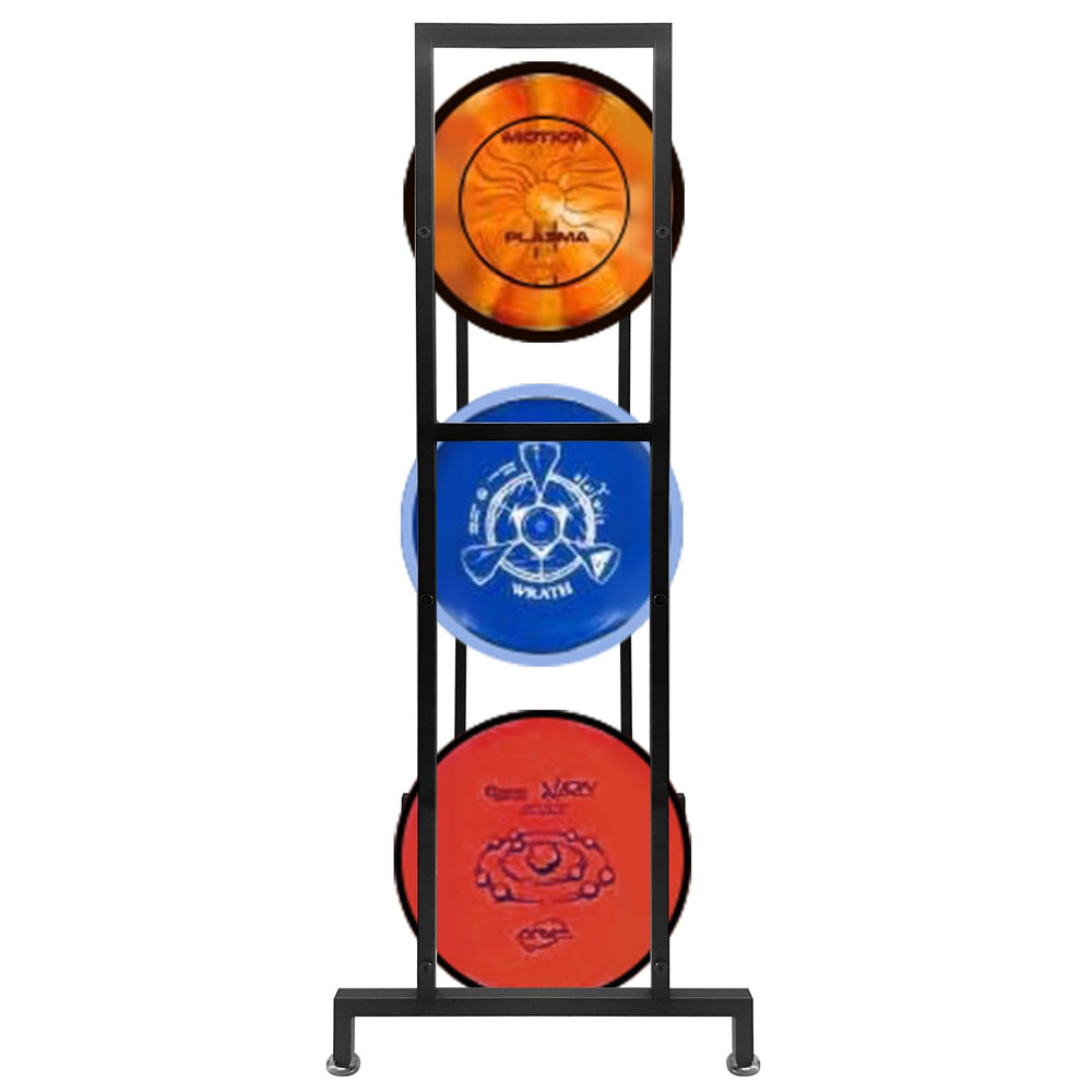 TTzycc beside stacked Frisbees illustrating compact footprint and scale