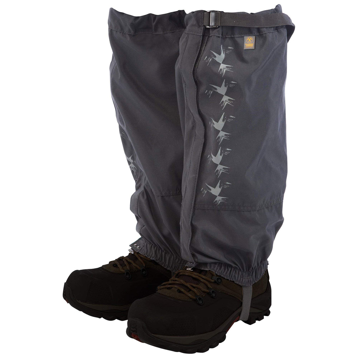 Tubbs gaiter front view showing full-length protection and easy fit