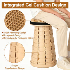 TUIKEN stool in use at a campsite demonstrating comfort and portability outdoors