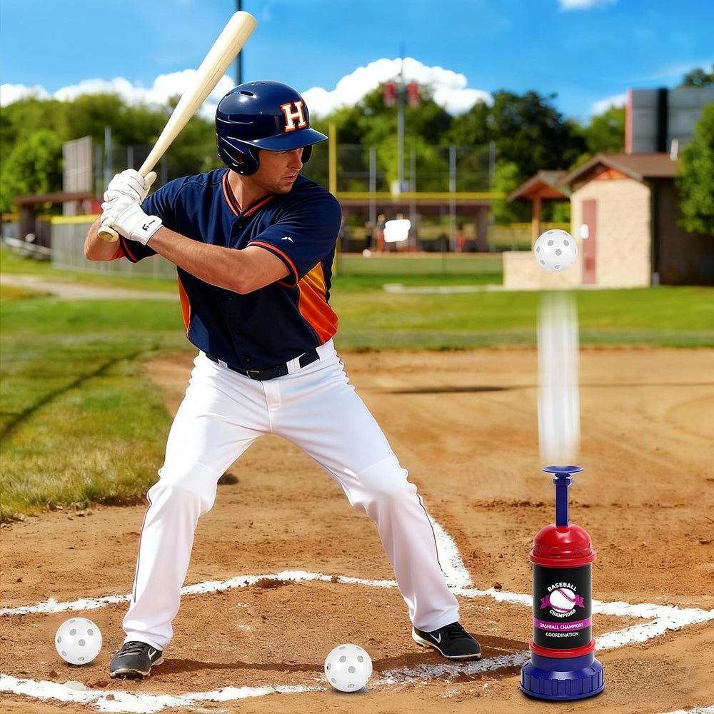 Tulywood size comparison with bat showing portable compact footprint