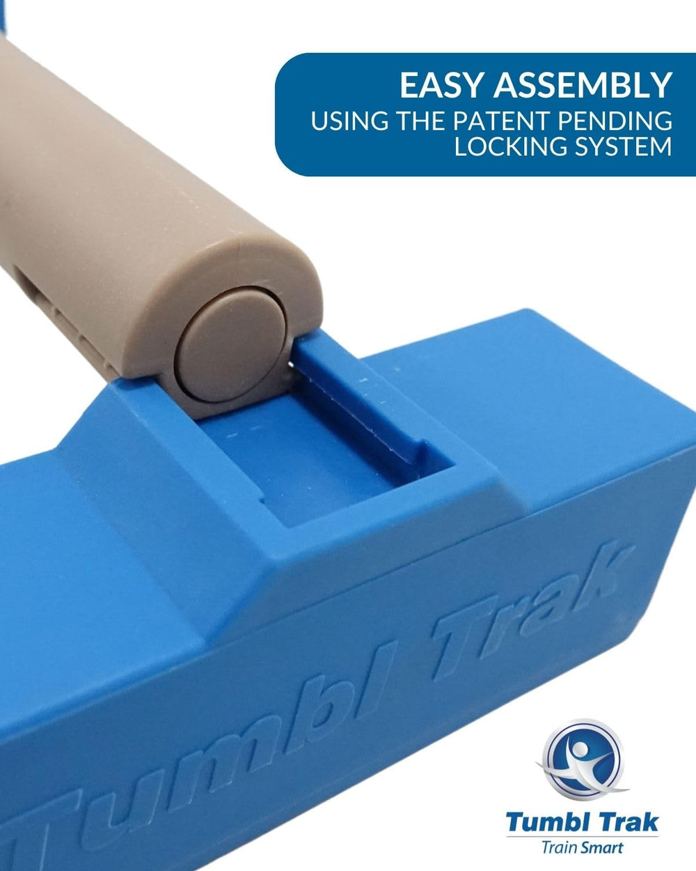 Tumbl Trak parallettes beside a ruler showing 12-inch length for travel convenience