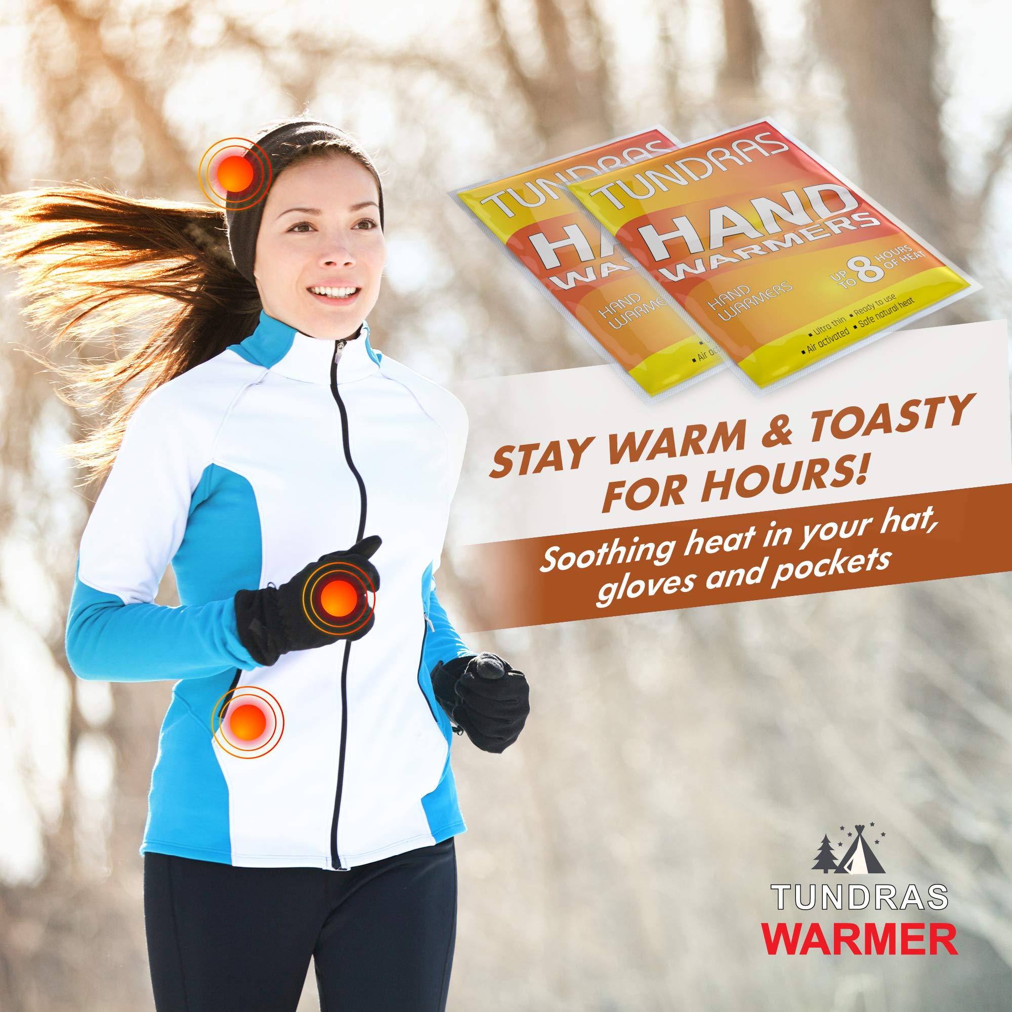 Tundras warmers inside a backpack pocket showing travel-ready convenience