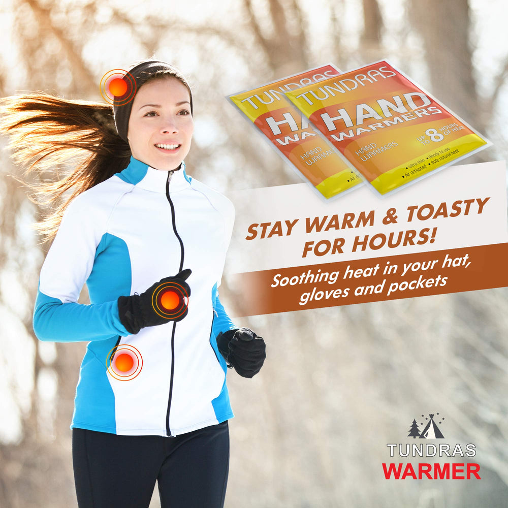 Tundras warmers inside a backpack pocket showing travel-ready convenience