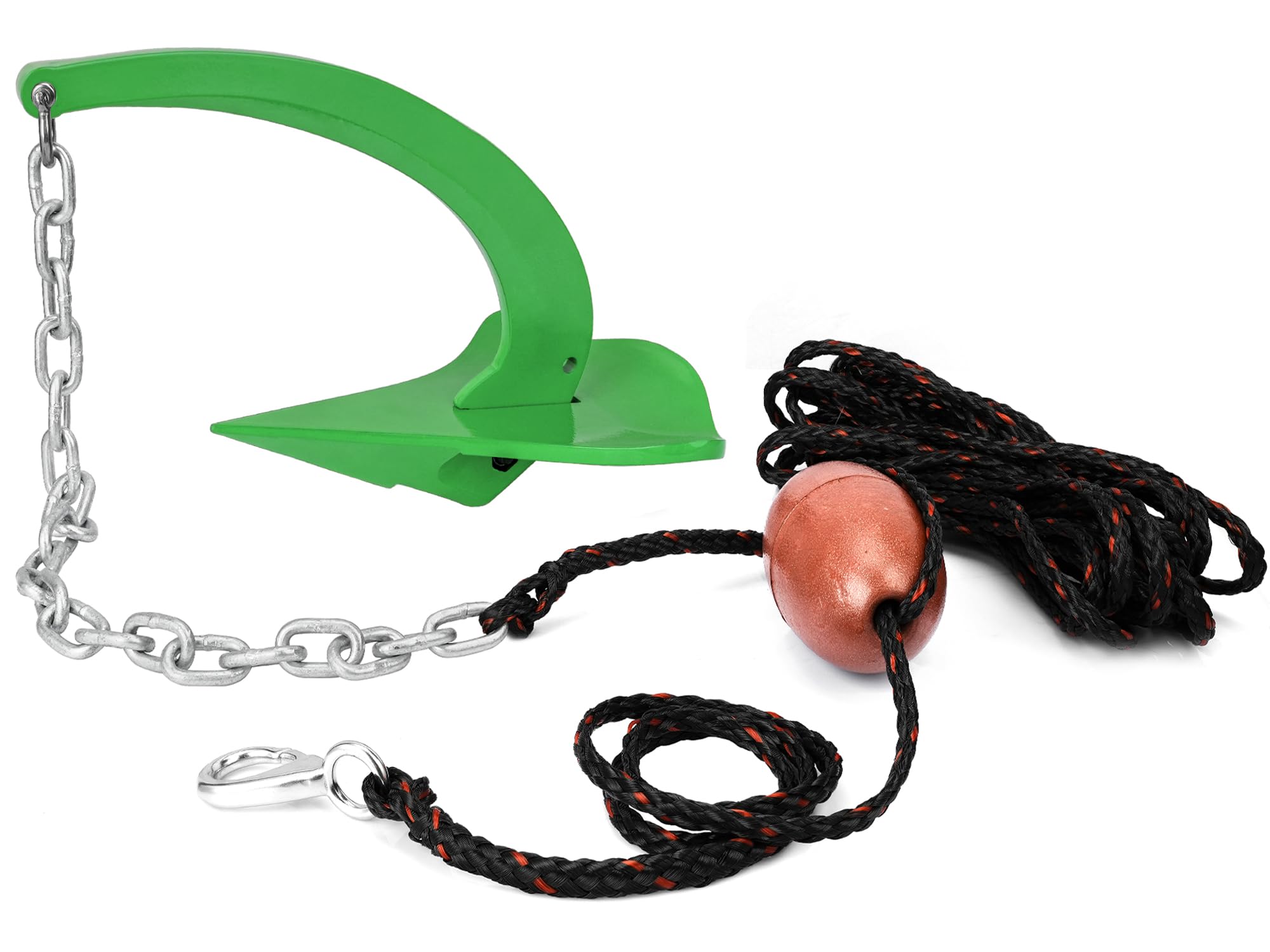 TUNORD painted-black anchor front view showing compact folded shape and portability
