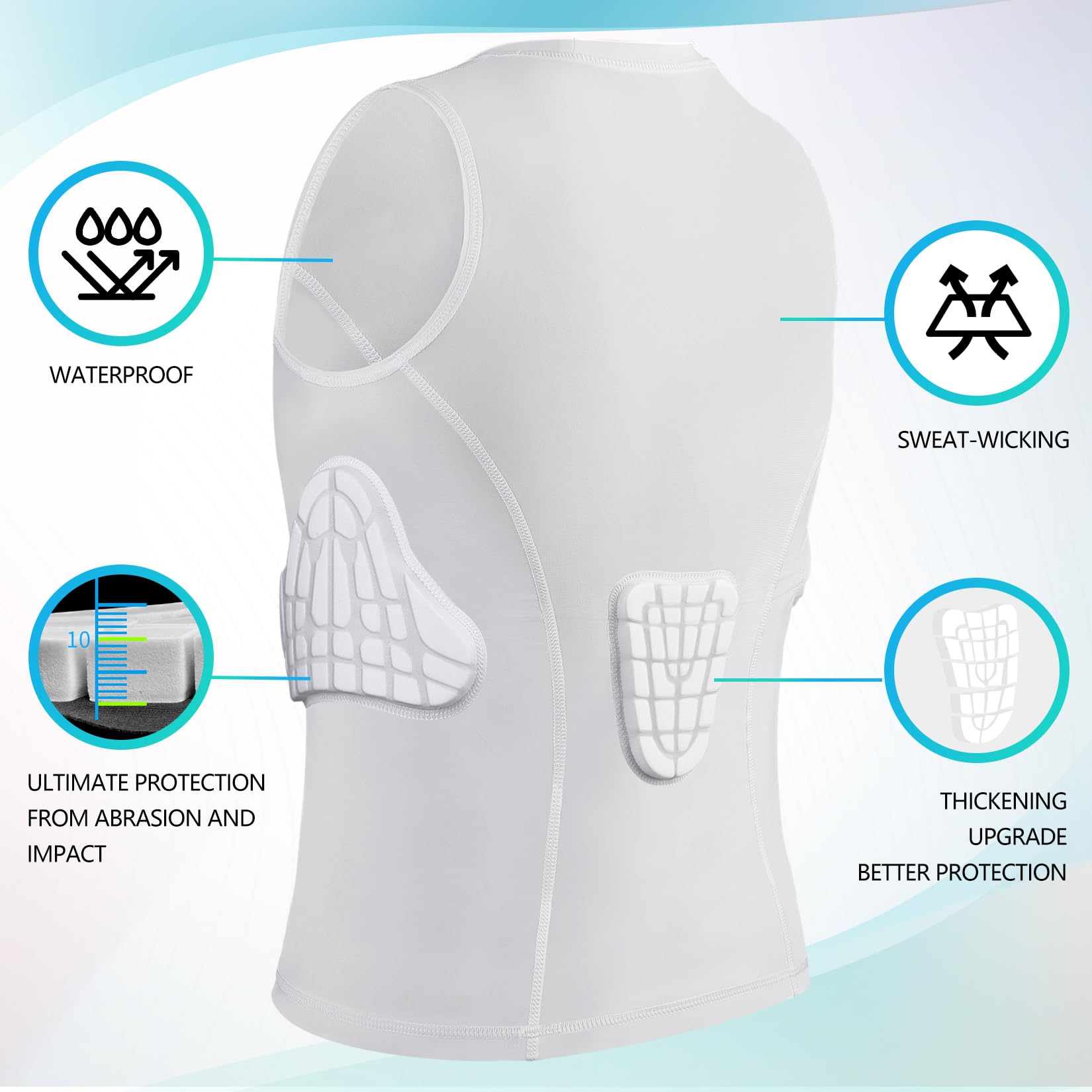 TUOY back view highlighting lower back protector for added support