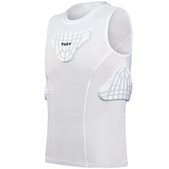 TUOY front view showing chest protection and compression fit for safety