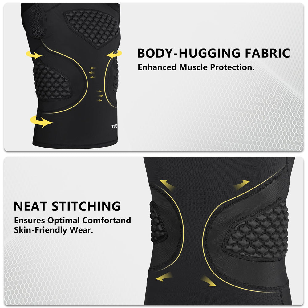 TUOY used in football drill showing shoulder and rib impact coverage