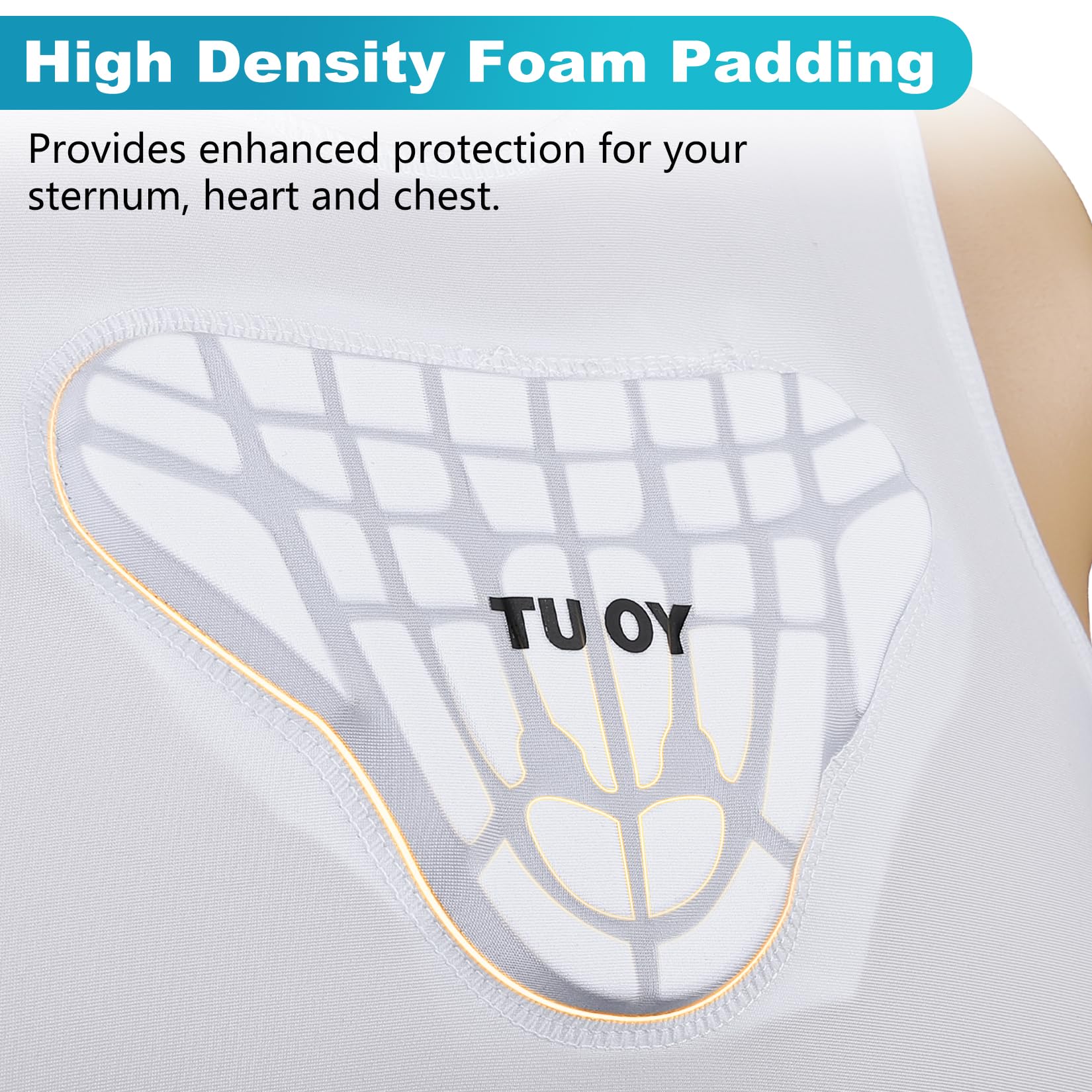 TUOY label and size tag showing material blend and size guidance for correct fit