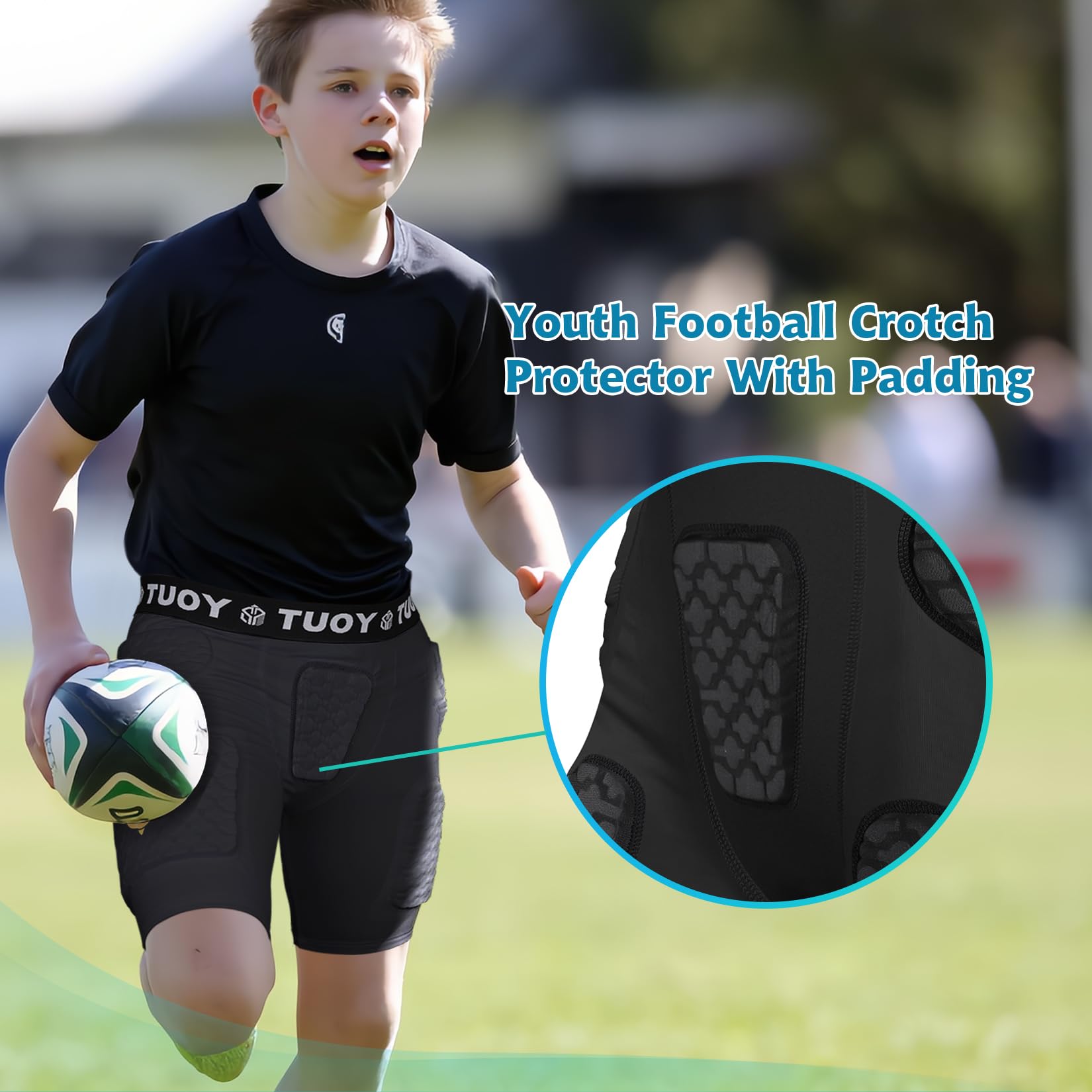 TUOY packed shorts with care label showing machine-washable convenience