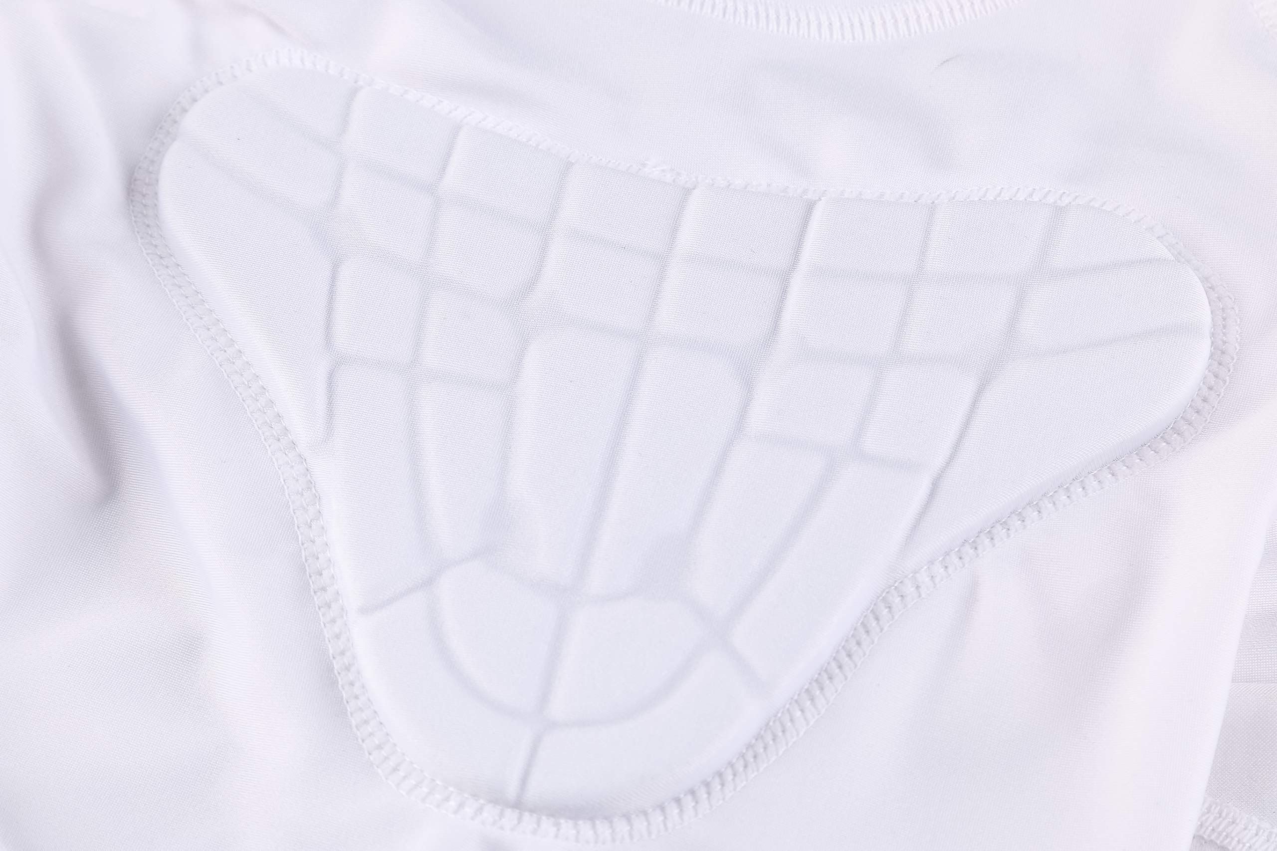 TUOY shoulder and rib padding close-up showing impact absorption benefit