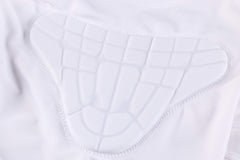 TUOY shoulder and rib padding close-up showing impact absorption benefit