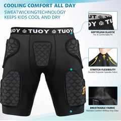 TUOY side profile showing hip pad position for impact coverage