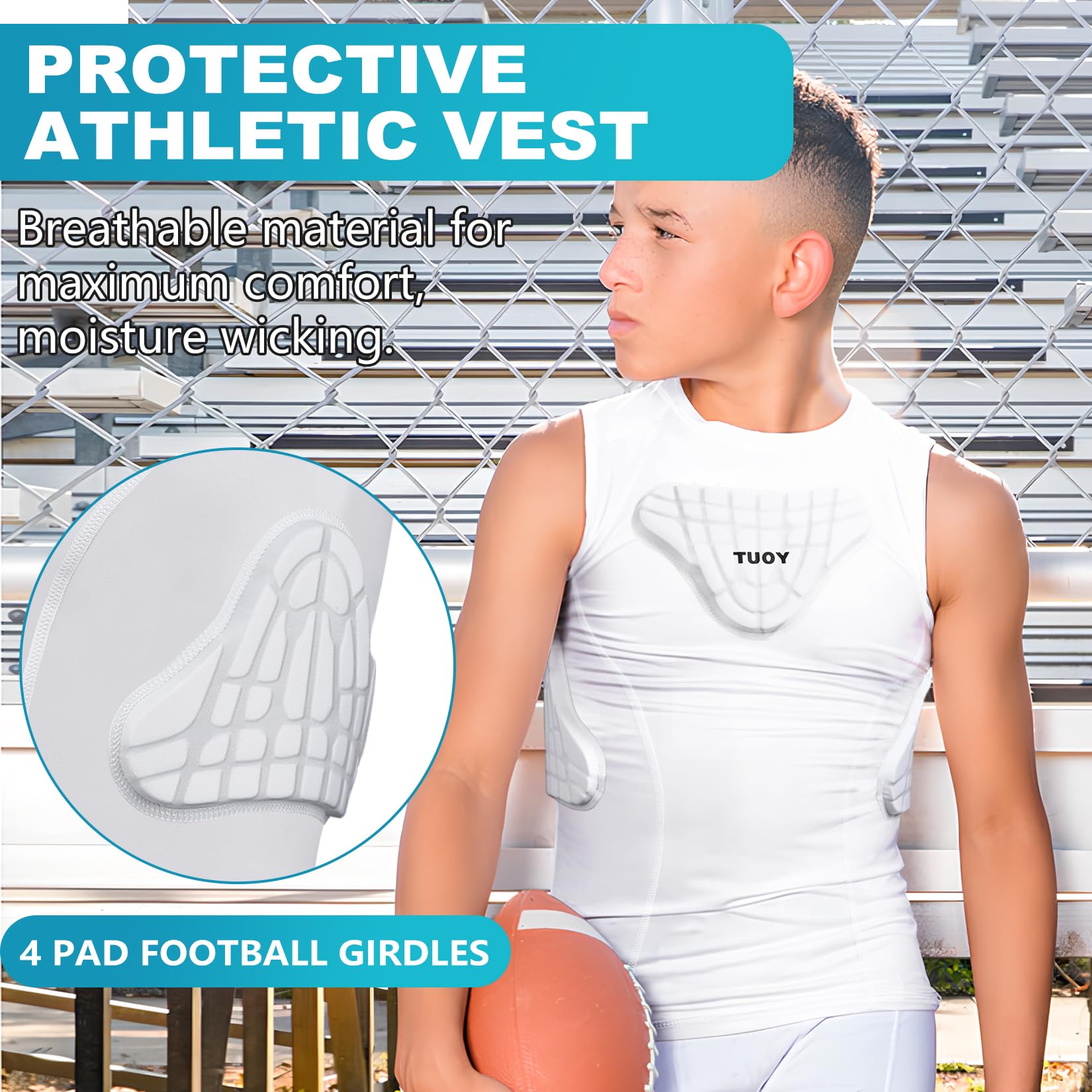 TUOY side profile under a jersey demonstrating low-profile fit