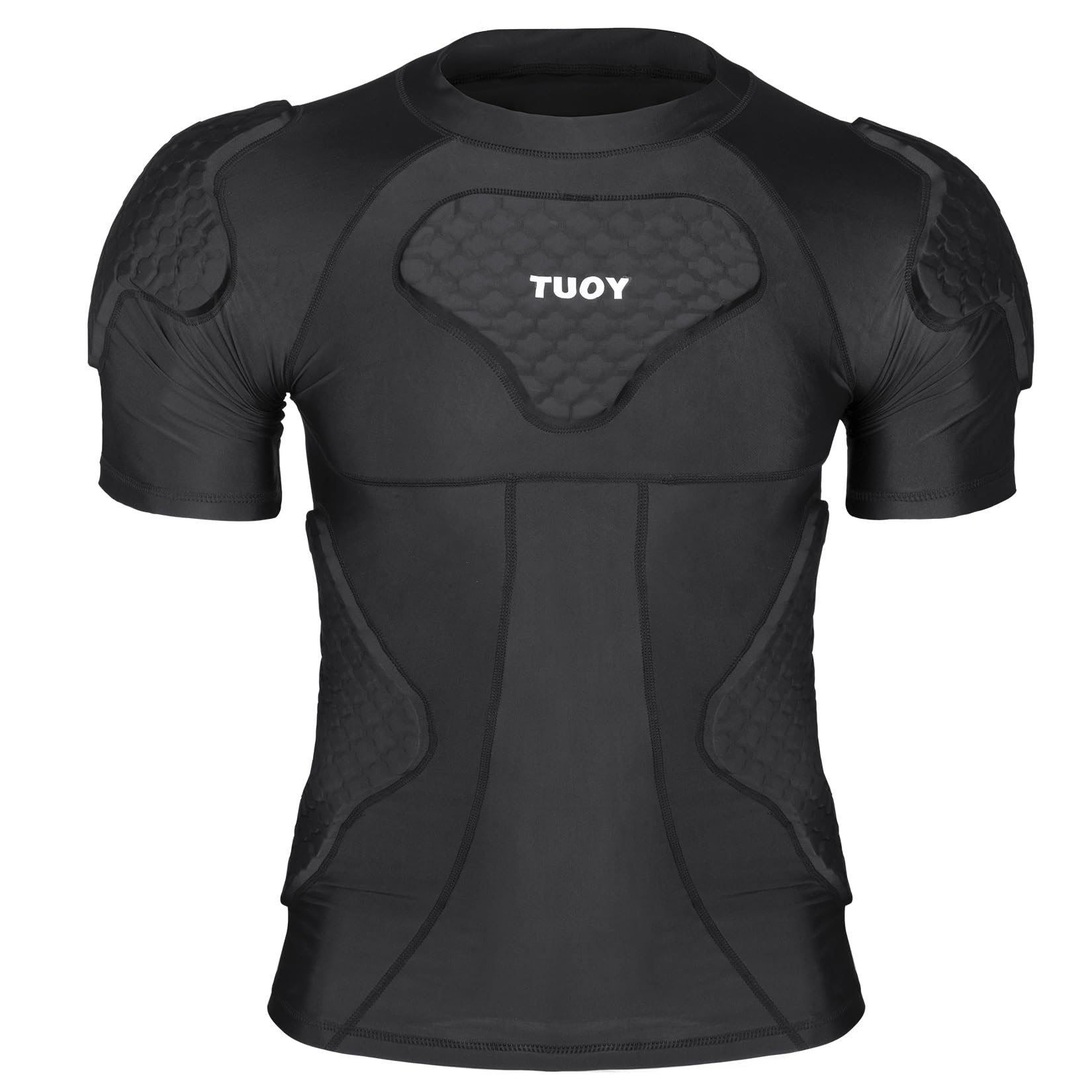 TUOYR back panel detail demonstrating spine and upper-back protection