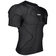 TUOYR front view showing padded chest and slim protective fit benefits mobility